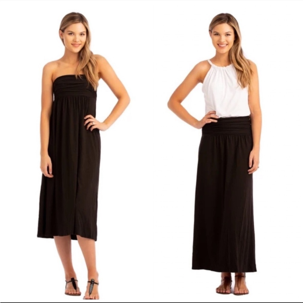 Bobeau Black Convertible Strapless Dress or Long Skirt